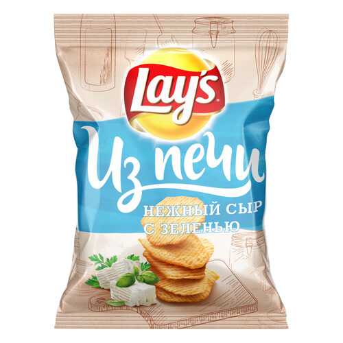 Картофельные чипсы Lay's из печи сливочный сыр с зеленью 85 г