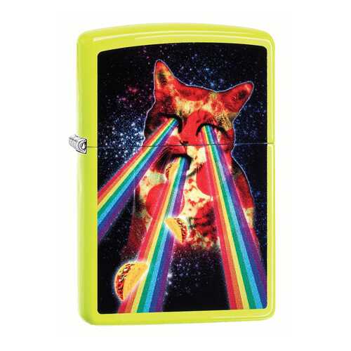 Зажигалка Zippo Pizza Cat Neon Yellow