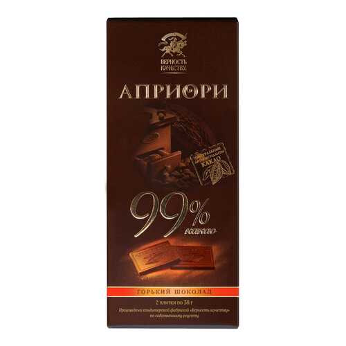 Шоколад горький верность качеству Априори 99% какао 100 г