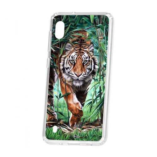 Чехол Kruche Samsung Galaxy A10 2019 Print Крадущийся тигр