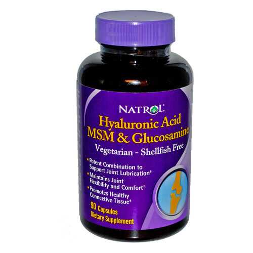 Комплексное средство Natrol Hyaluronic Acid + Glucosamine + Msm 90 капсул