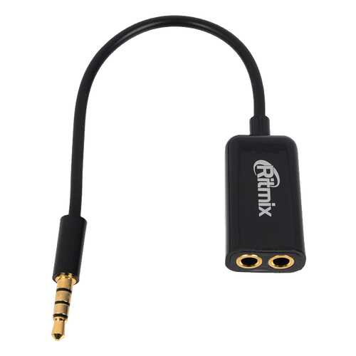 Разветвитель Ritmix RAS-150 jack 3.5-2*jack 3.5, 0,15m Black
