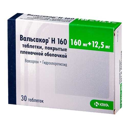 Вальсакор Н160 таблетки 160 мг+12,5 мг 30 шт.