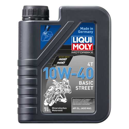 Моторное масло Liqui moly Motorbike 4T Basic Street 10w-40 1л