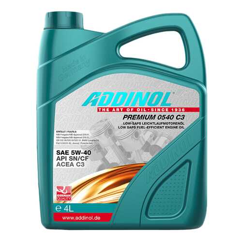 Моторное масло Addinol Premium 0540 C3 5W-40 4л