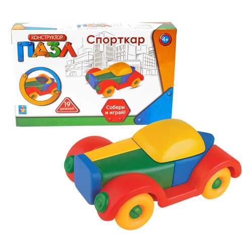 Конструктор-пазл Спорткар 19 деталей 1 TOY