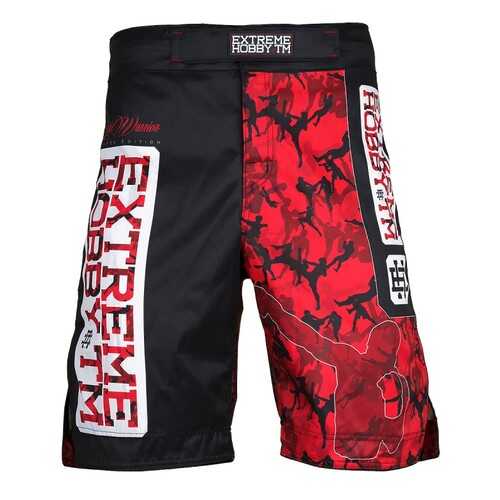 Шорты для единоборств Extreme Hobby Grappling Red Warrior черные, M, 190 см