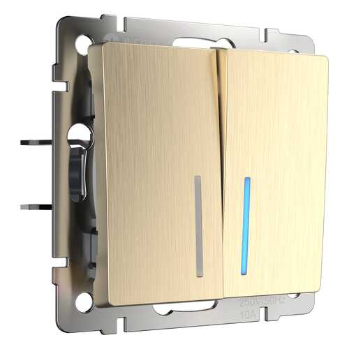 Выключатель Werkel WL10-SW-2G-2W-LED шампань рифленый