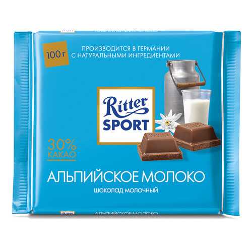 Шоколад молочный Ritter Sport с альпийским молоком и начинкой из шоколадного мусса 100 г