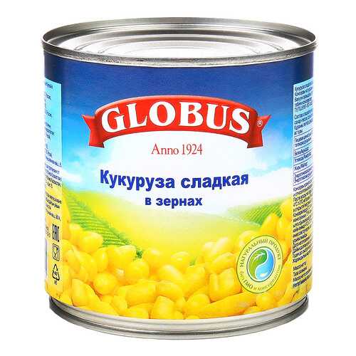 Кукуруза Globus сладкая в зернах в вакуумной упаковке 340 г