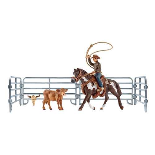 Игровой набор Schleich Учимся Бросать Лассо С Ковбоем И Аксессуарами