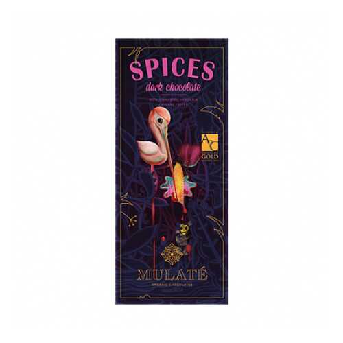 Шоколад горький Spices с корицей, кайенским перцем и ванилью, 70% какао Mulate 80 г