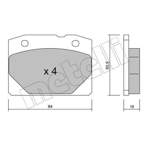 Комплект тормозных дисковых колодок METELLI 22-0007-0