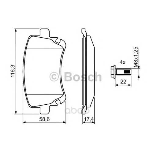 Комплект тормозных колодок Bosch 0986494303